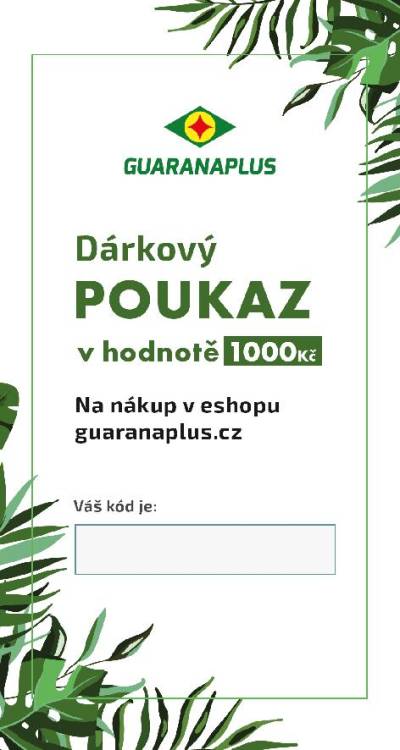 Dárkový poukaz v hodnotě 1000 Korun.